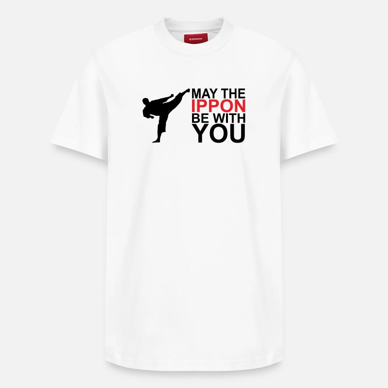 Que l’Ippon soit avec vous - T-shirt unisexe décontracté en coton Supima – de SPREAD - blanc