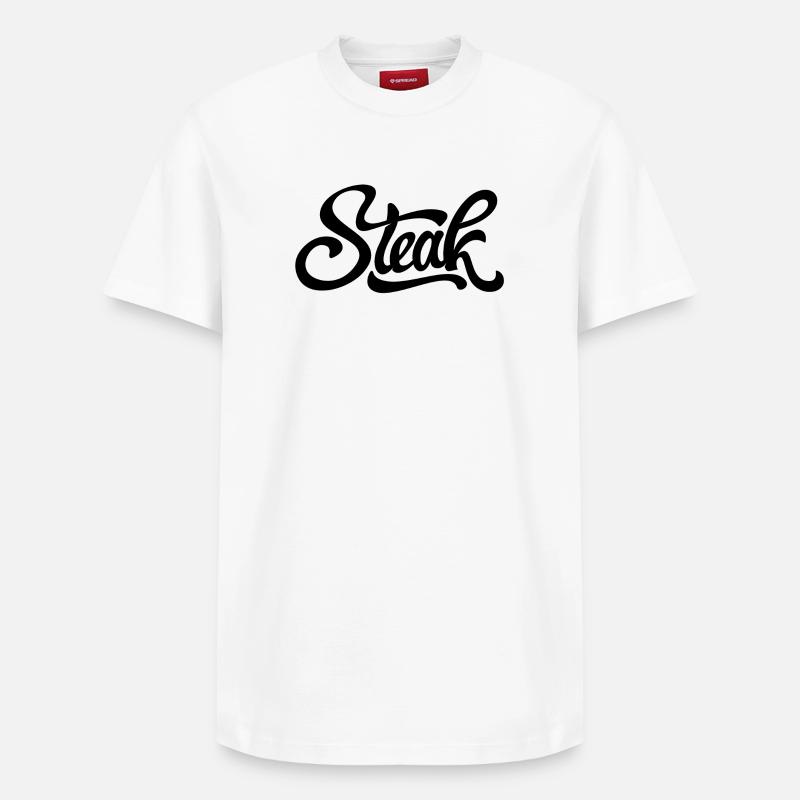 Steak, Metzger, Fleischesser - Relaxed Unisex Supima Cotton T-Shirt – von SPREAD - Weiß