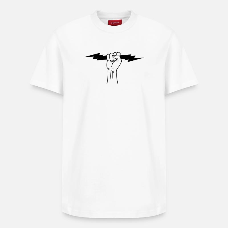 Blitz in der Faust - Relaxed Unisex Supima Cotton T-Shirt – von SPREAD - Weiß