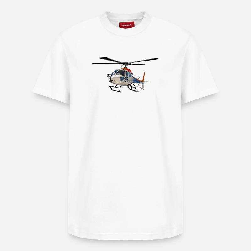 Opérations d’hélicoptères - T-shirt unisexe décontracté en coton Supima – de SPREAD - blanc