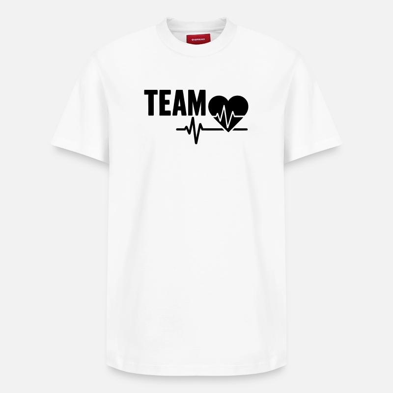 L’équipe Heartbeat - T-shirt unisexe décontracté en coton Supima – de SPREAD - blanc
