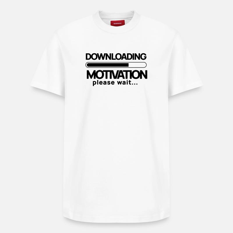 Downloading motivation. Please Wait - T-shirt unisexe décontracté en coton Supima – de SPREAD - blanc