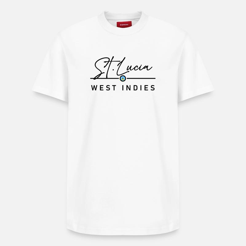 Sainte-Lucie - Antilles - Caraïbes - T-shirt unisexe décontracté en coton Supima – de SPREAD - blanc