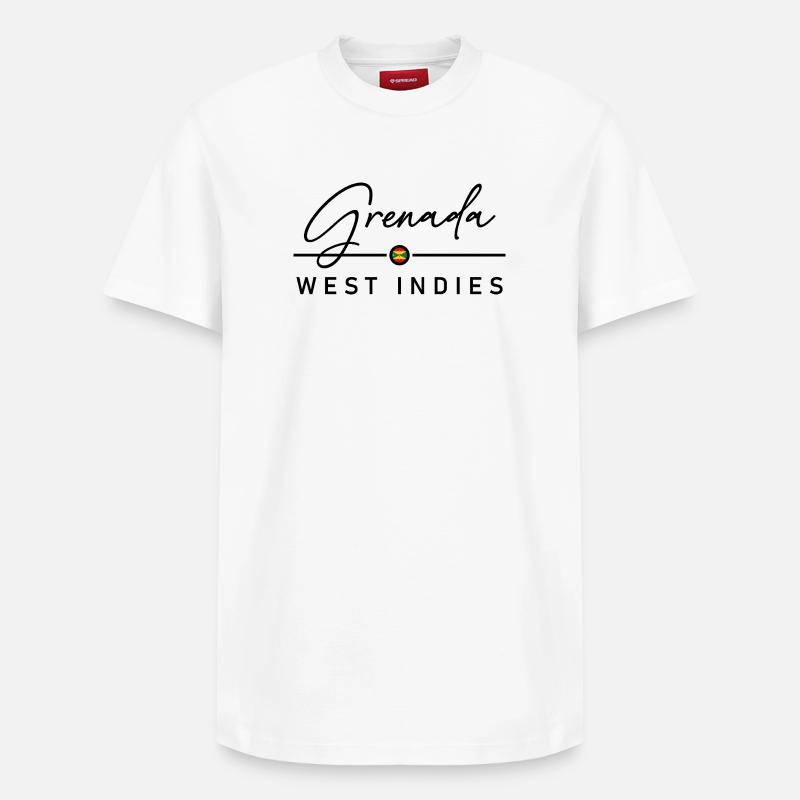 Grenade - Antilles - Caraïbes - T-shirt unisexe décontracté en coton Supima – de SPREAD - blanc