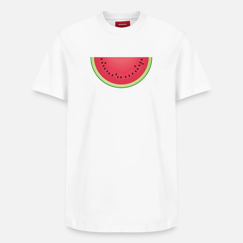 Tranche de pastèque juteuse - T-shirt unisexe décontracté en coton Supima – de SPREAD - blanc