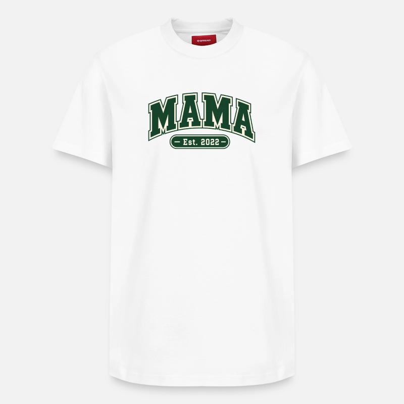 Mama Est 2022 - Collegiate - T-shirt unisexe décontracté en coton Supima – de SPREAD - blanc