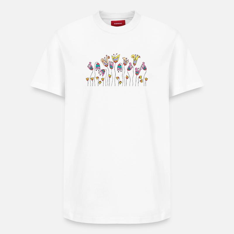 Fleur - T-shirt unisexe décontracté en coton Supima – de SPREAD - blanc