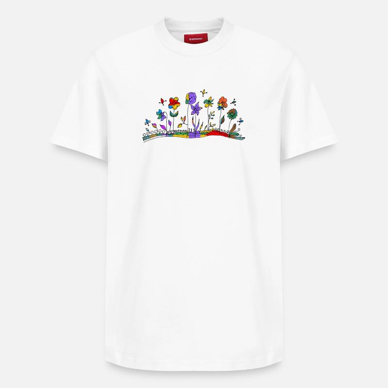 Fleur - T-shirt unisexe décontracté en coton Supima – de SPREAD - blanc
