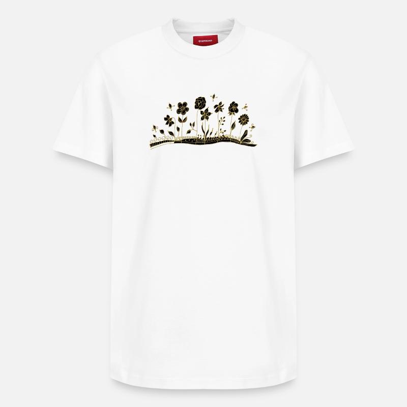 Blumen - Relaxed Unisex Supima Cotton T-Shirt – von SPREAD - Weiß