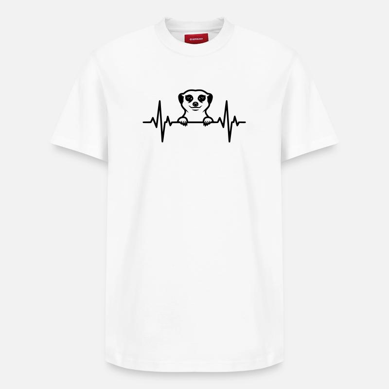 Erdmännchen Herzschlag Illustration - Relaxed Unisex Supima Cotton T-Shirt – von SPREAD - Weiß