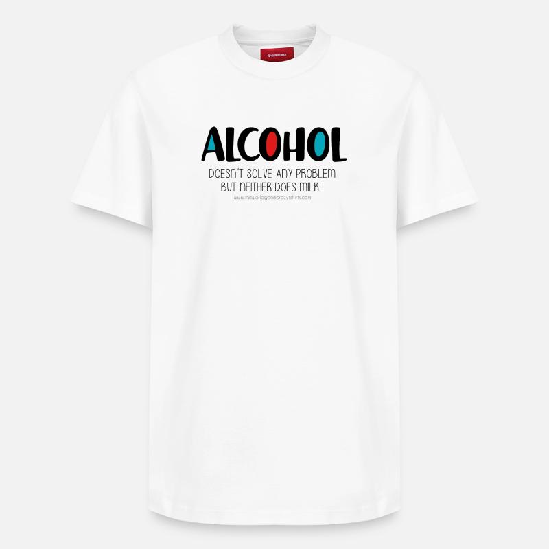 Alcool - T-shirt unisexe décontracté en coton Supima – de SPREAD - blanc