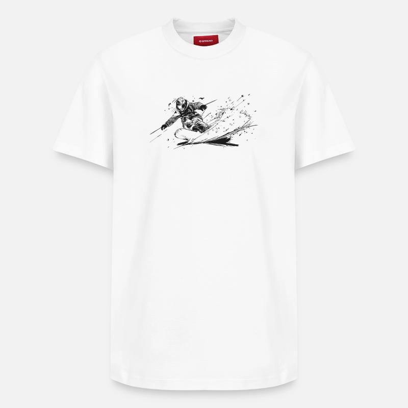 planche à neige - T-shirt unisexe décontracté en coton Supima – de SPREAD - blanc