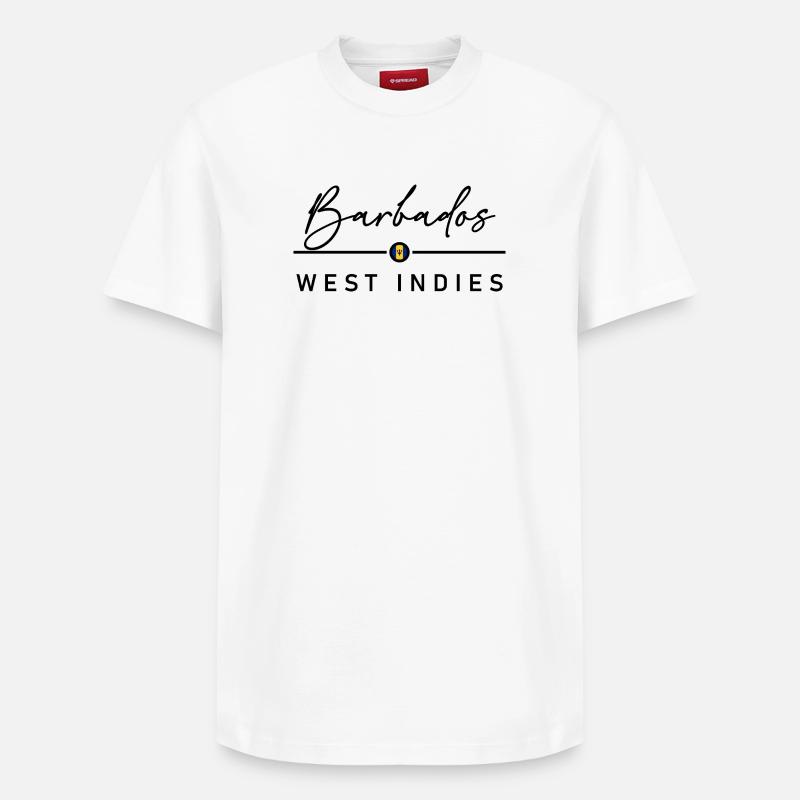 Barbade - Antilles - Caraïbes - T-shirt unisexe décontracté en coton Supima – de SPREAD - blanc