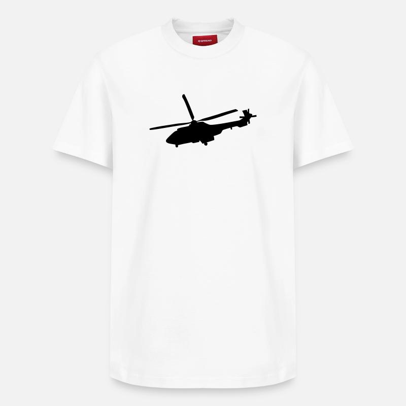 hélicoptère - T-shirt unisexe décontracté en coton Supima – de SPREAD - blanc