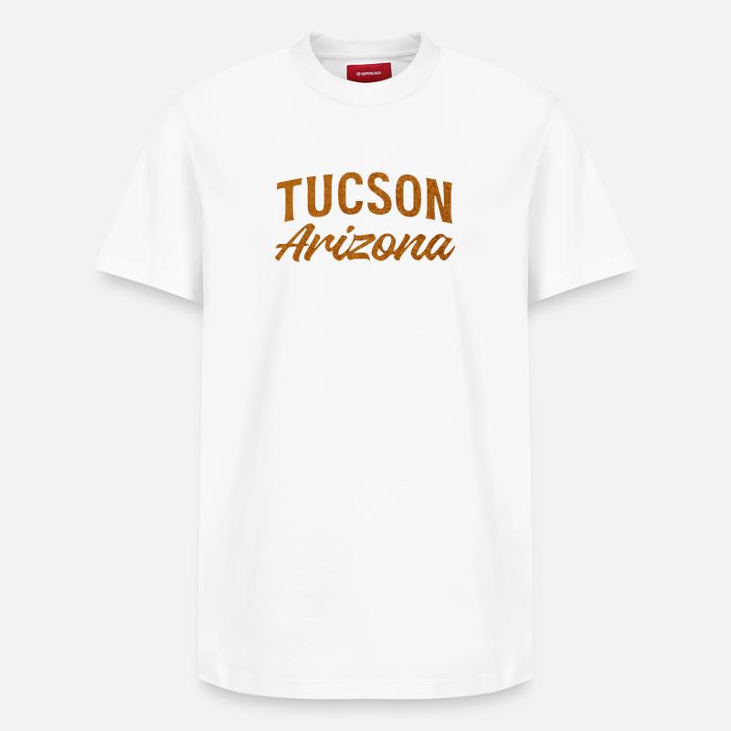 Tucson Arizona Rustic Script - Relaxed Unisex Supima Cotton T-Shirt – von SPREAD - Weiß