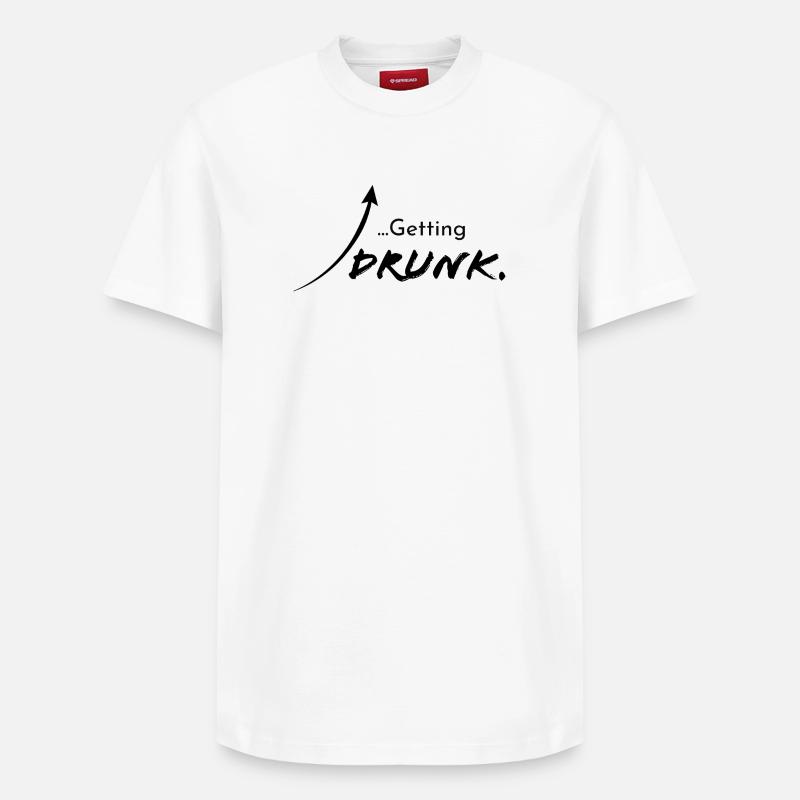 Getting drunk, version 1 - Relaxed Unisex Supima Cotton T-Shirt – by SPREAD - white