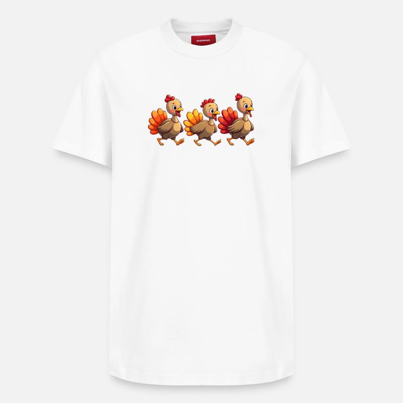Bébé dinde de Thanksgiving - T-shirt unisexe décontracté en coton Supima – de SPREAD - blanc