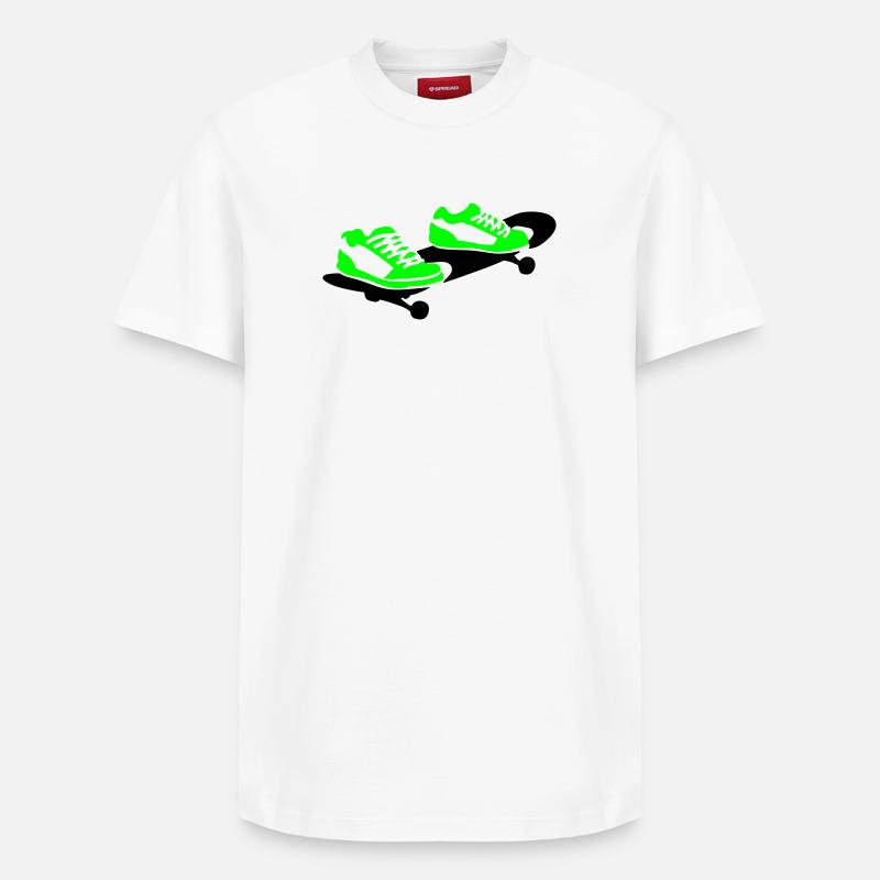 Skateboard - Relaxed Unisex Supima Cotton T-Shirt – von SPREAD - Weiß