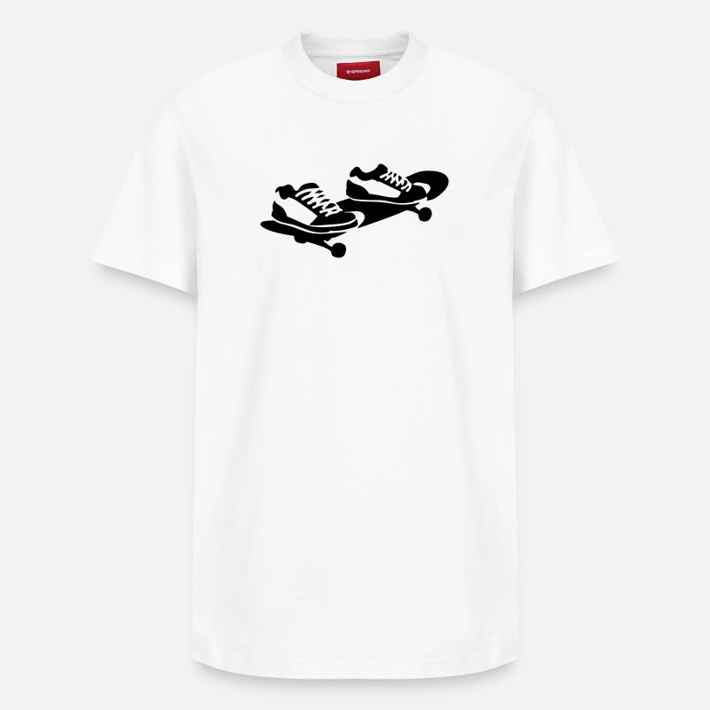 Skateboard - Relaxed Unisex Supima Cotton T-Shirt – von SPREAD - Weiß