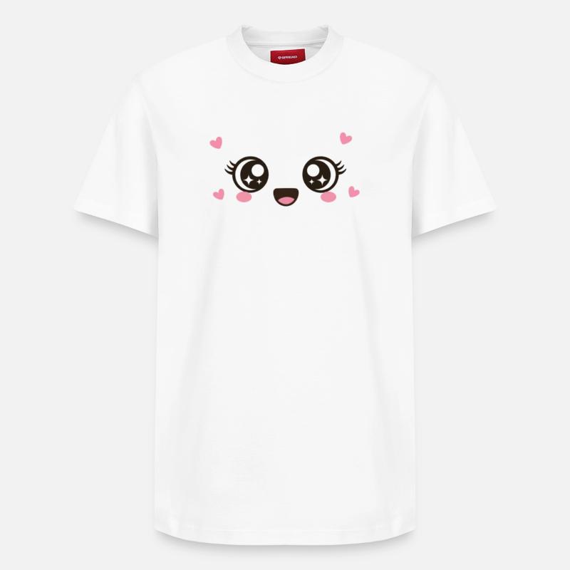 Kawaii Yeux mignons - T-shirt unisexe décontracté en coton Supima – de SPREAD - blanc