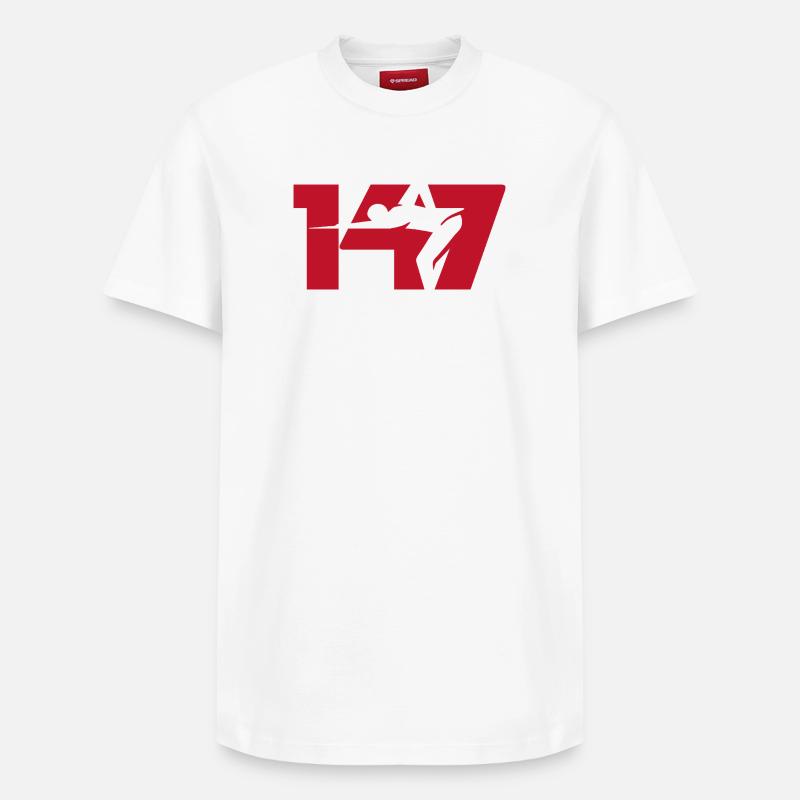 147 Icône du Snooker (Rouge) - T-shirt unisexe décontracté en coton Supima – de SPREAD - blanc