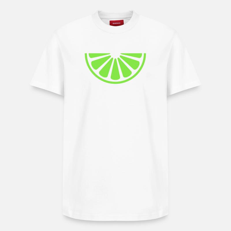 Tranche de citron vert - T-shirt unisexe décontracté en coton Supima – de SPREAD - blanc