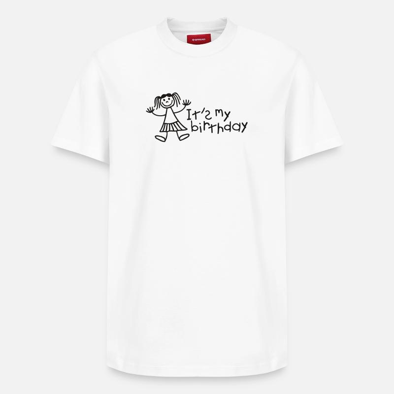 C'est mon anniversaire - Fille - T-shirt unisexe décontracté en coton Supima – de SPREAD - blanc