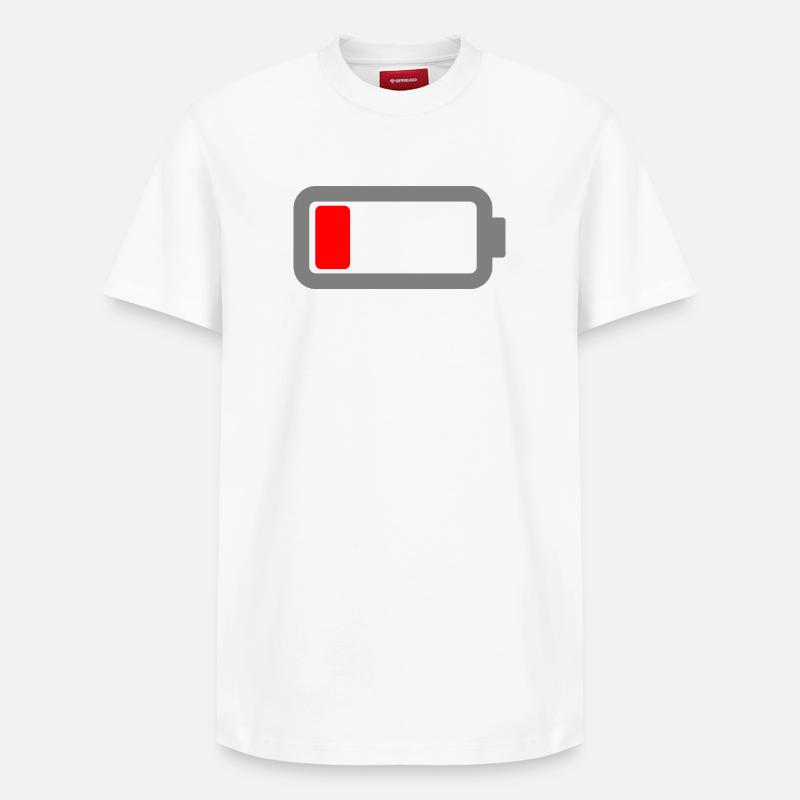 La batterie est vide - T-shirt unisexe décontracté en coton Supima – de SPREAD - blanc