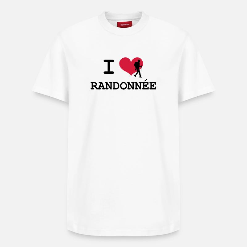 I Love Randonnée - T-shirt unisexe décontracté en coton Supima – de SPREAD - blanc