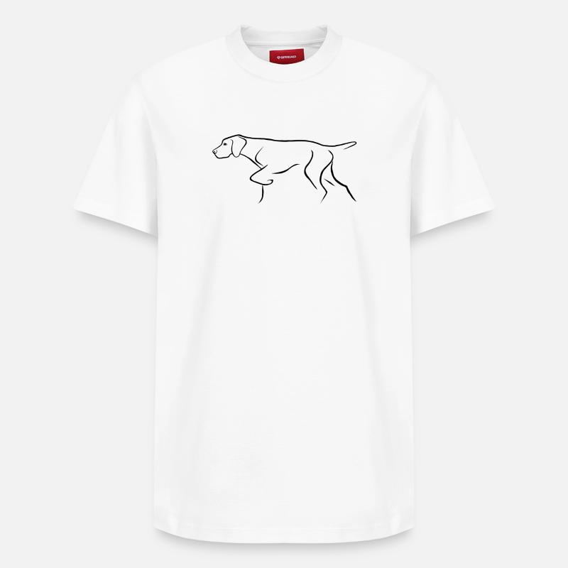 Chien d'arrêt - T-shirt unisexe décontracté en coton Supima – de SPREAD - blanc