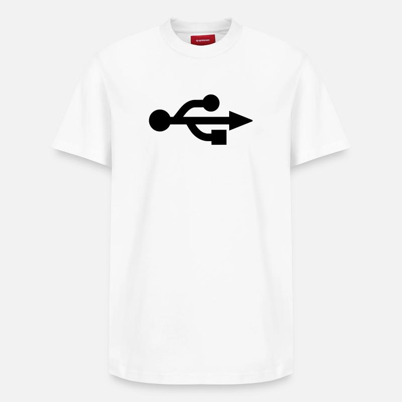 USB Logo - Nerd - Geek - T-shirt unisexe décontracté en coton Supima – de SPREAD - blanc