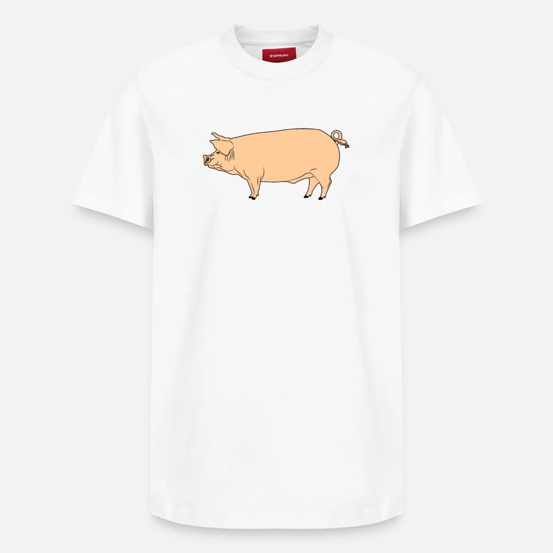 Cochon rose - T-shirt unisexe décontracté en coton Supima – de SPREAD - blanc