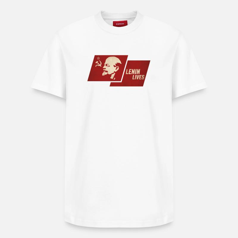 Lenin Lives Flag - T-shirt unisexe décontracté en coton Supima – de SPREAD - blanc
