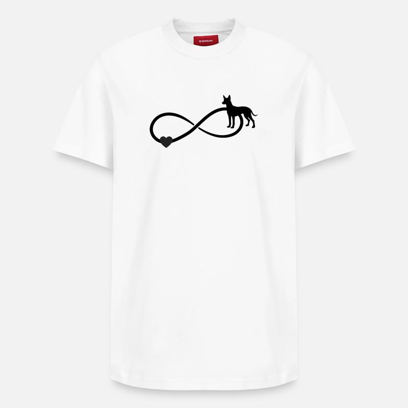 Xoloitzcuintle Unendlichkeit  - Relaxed Unisex Supima Cotton T-Shirt – von SPREAD - Weiß
