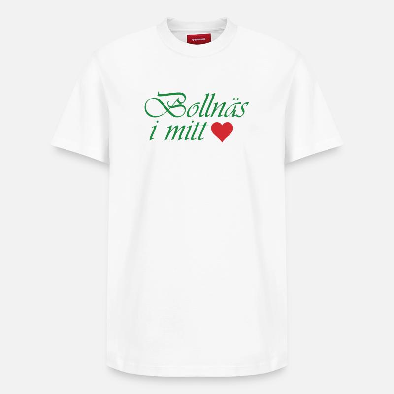 Bollnäs dans mon cœur - T-shirt unisexe décontracté en coton Supima – de SPREAD - blanc