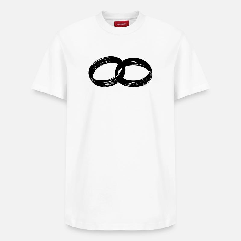 Les anneaux de mariage - T-shirt unisexe décontracté en coton Supima – de SPREAD - blanc