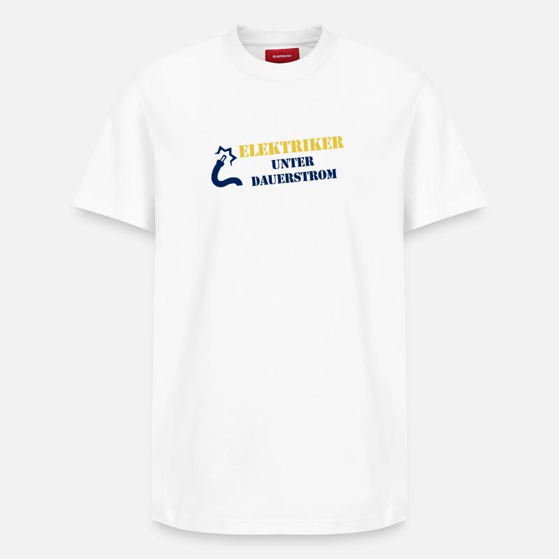 Elektriker Unter Dauerstrom - Relaxed Unisex Supima Cotton T-Shirt – von SPREAD - Weiß