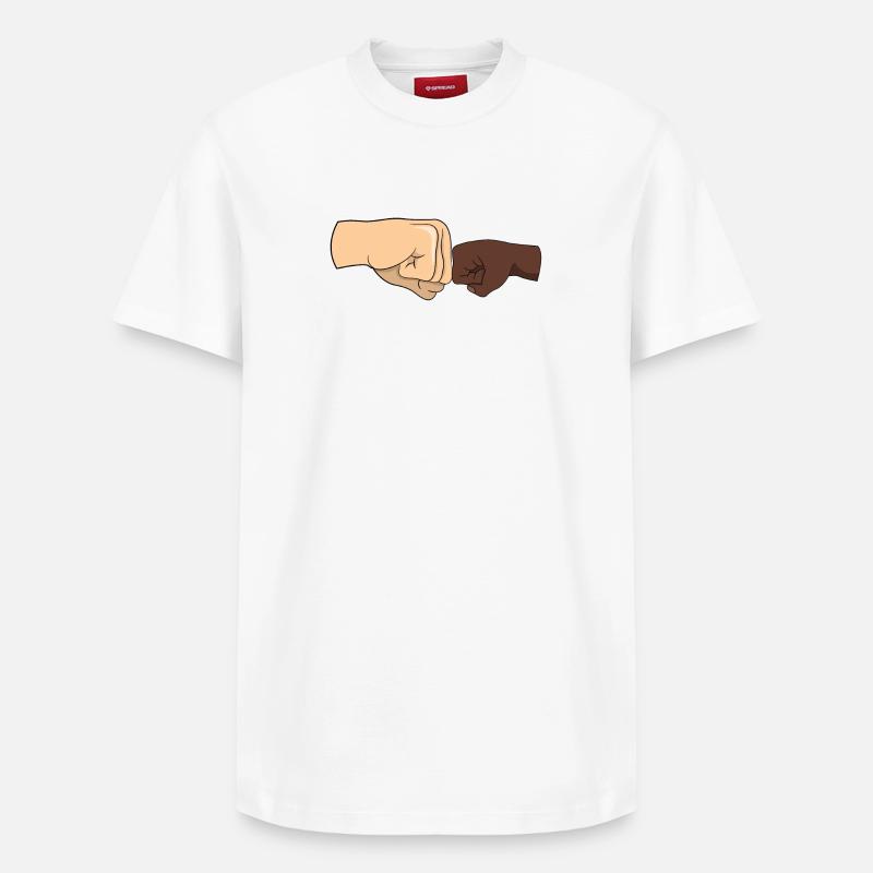 Fäuste in Freundschafts-Geste - Relaxed Unisex Supima Cotton T-Shirt – von SPREAD - Weiß