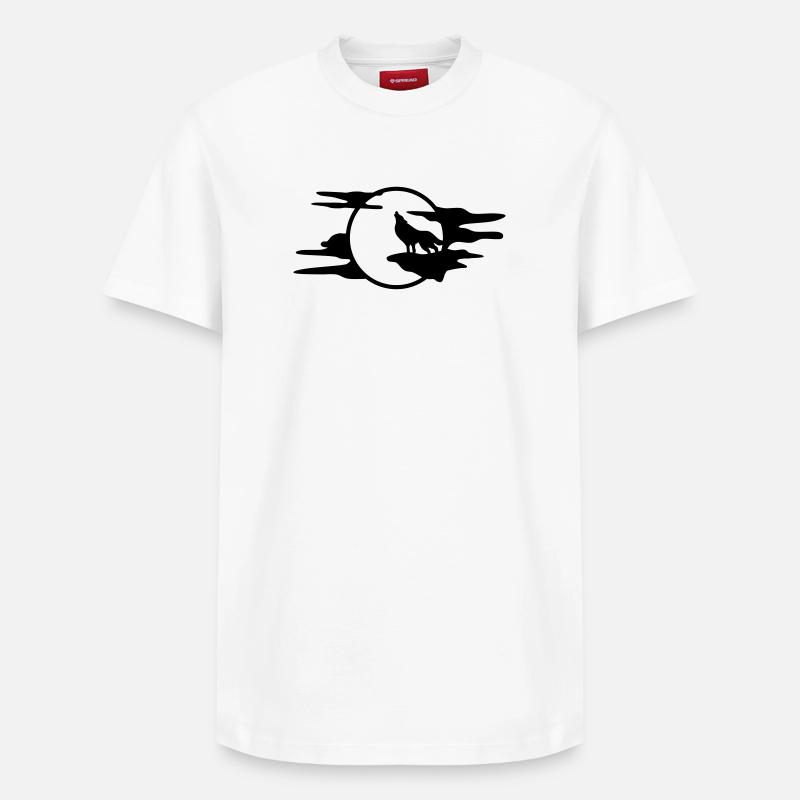 Le loup noir - T-shirt unisexe décontracté en coton Supima – de SPREAD - blanc