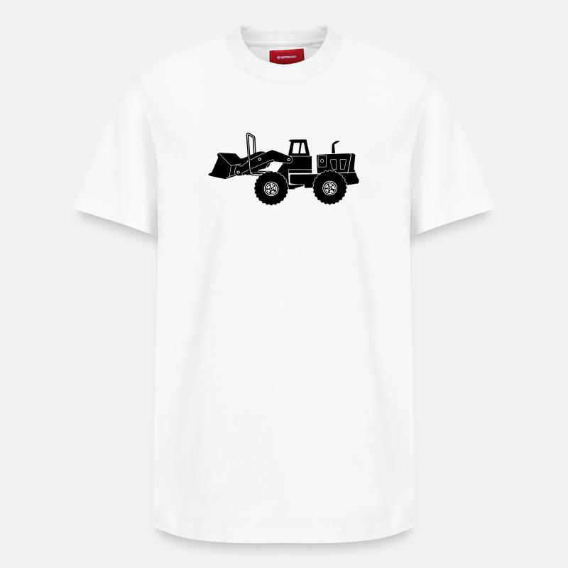 Transparenter Bulldozer - Relaxed Unisex Supima Cotton T-Shirt – von SPREAD - Weiß