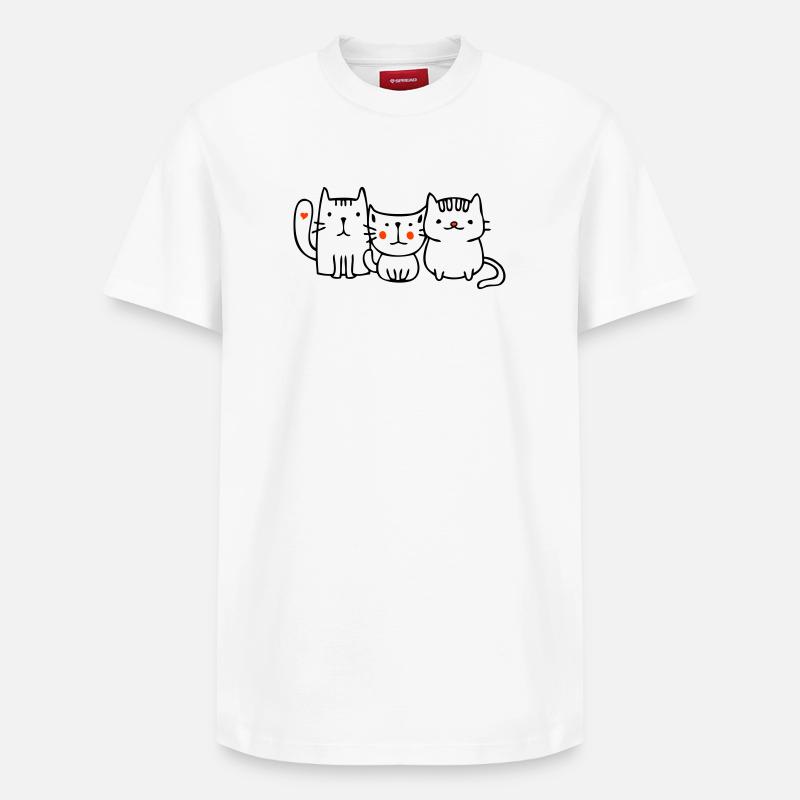 Katzen, Freunde - Relaxed Unisex Supima Cotton T-Shirt – von SPREAD - Weiß
