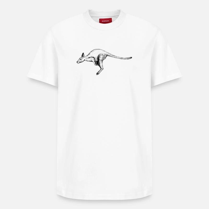 Känguru - Relaxed Unisex Supima Cotton T-Shirt – von SPREAD - Weiß