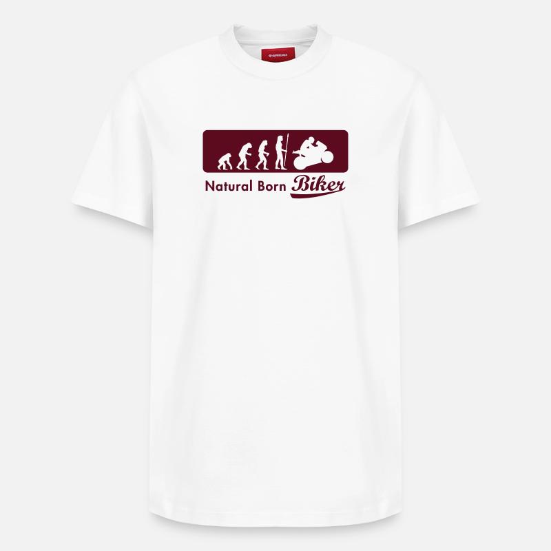 evolution_biker - T-shirt unisexe décontracté en coton Supima – de SPREAD - blanc