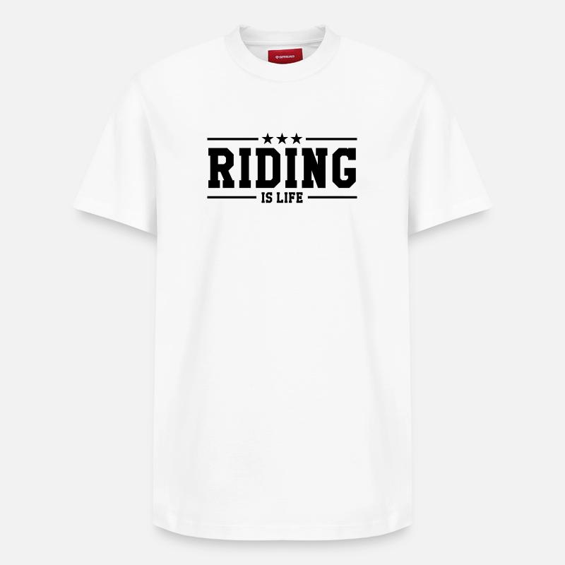 Riding is life - T-shirt unisexe décontracté en coton Supima – de SPREAD - blanc