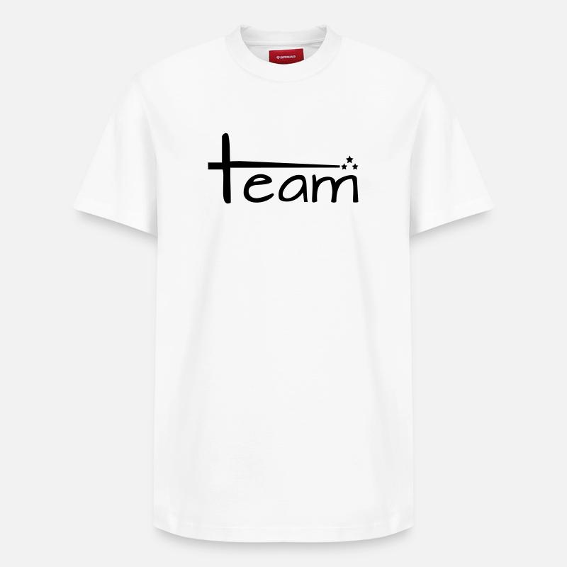 Team Style mit Sternen - Relaxed Unisex Supima Cotton T-Shirt – von SPREAD - Weiß