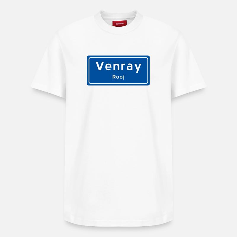 Panneau toponymique Venray - T-shirt unisexe décontracté en coton Supima – de SPREAD - blanc