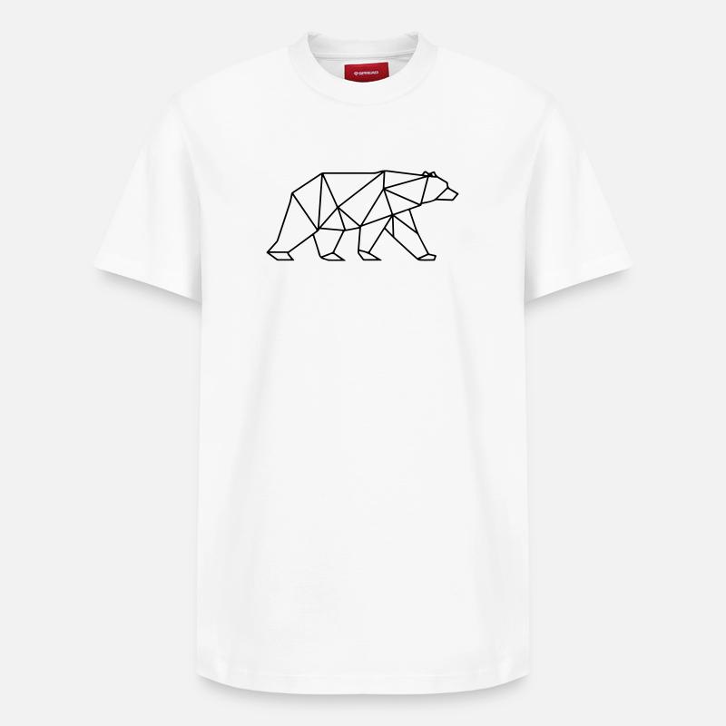Polygone d’ours - T-shirt unisexe décontracté en coton Supima – de SPREAD - blanc