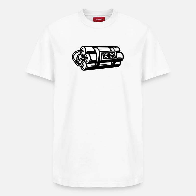 Time Bomb Explosive Dynamite - Relaxed Unisex Supima Cotton T-Shirt – by SPREAD - white