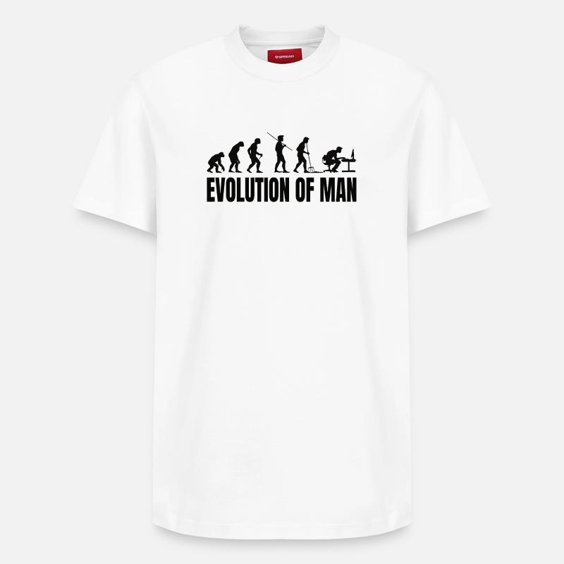 Programmierer Computerfreak Evolution - Relaxed Unisex Supima Cotton T-Shirt – von SPREAD - Weiß