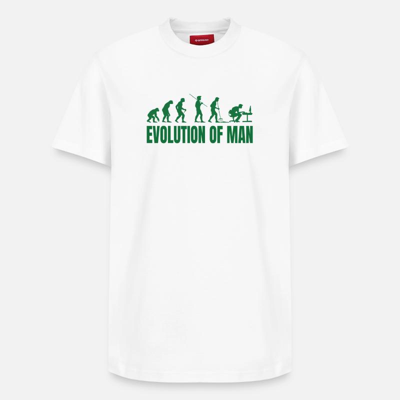 Evolution of Man Programmierer IT - Relaxed Unisex Supima Cotton T-Shirt – von SPREAD - Weiß